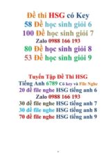 Đề thi chọn học sinh năng khiếu cấp huyện môn Tiếng Anh Lớp 8 - Năm học 2018-2019 - Phòng Giáo dục và Đào tạo Thanh Sơn (Có đáp án)